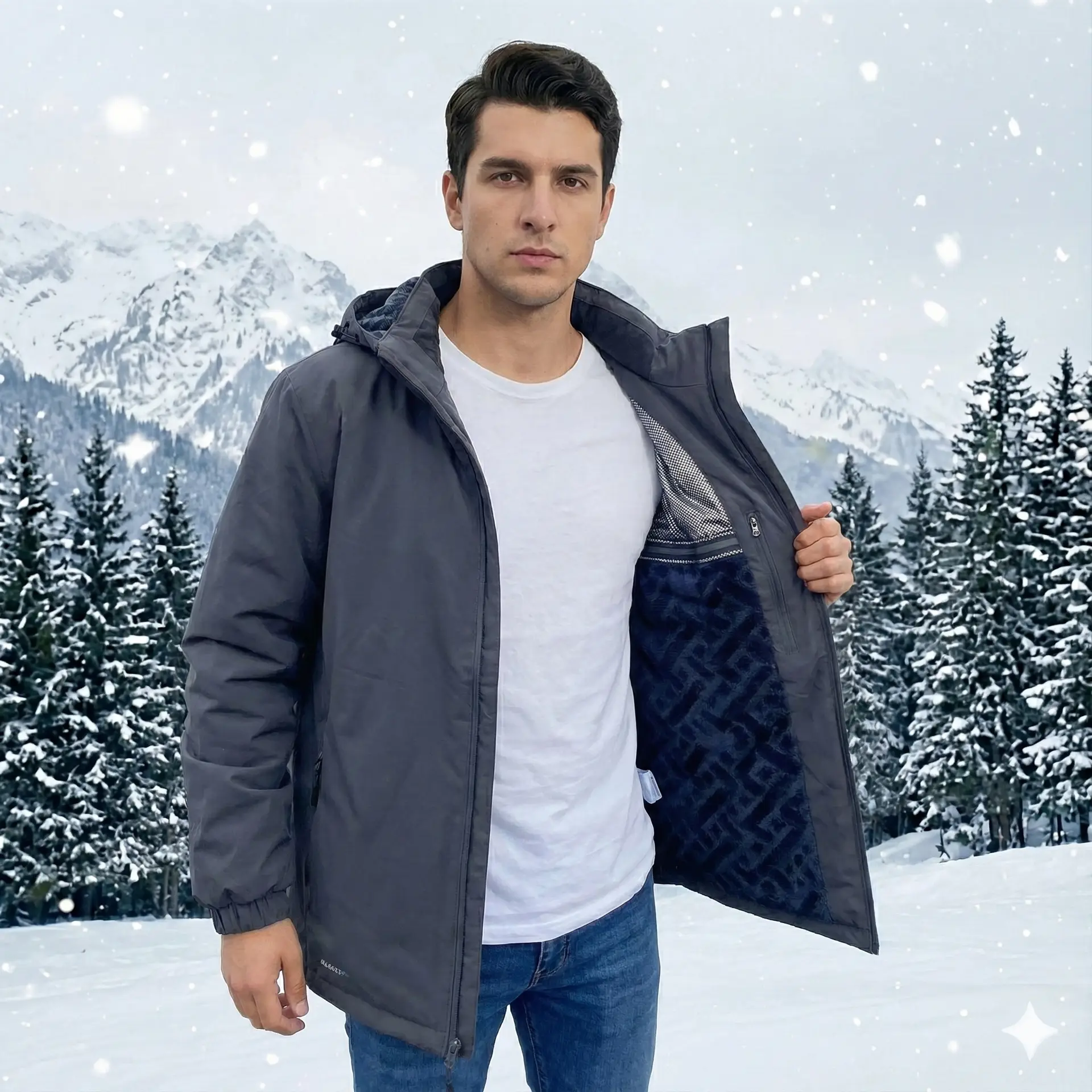 CHUMPA IMPERMEABLE CABALLERO CON FORRO INTERNO DE BORREGO