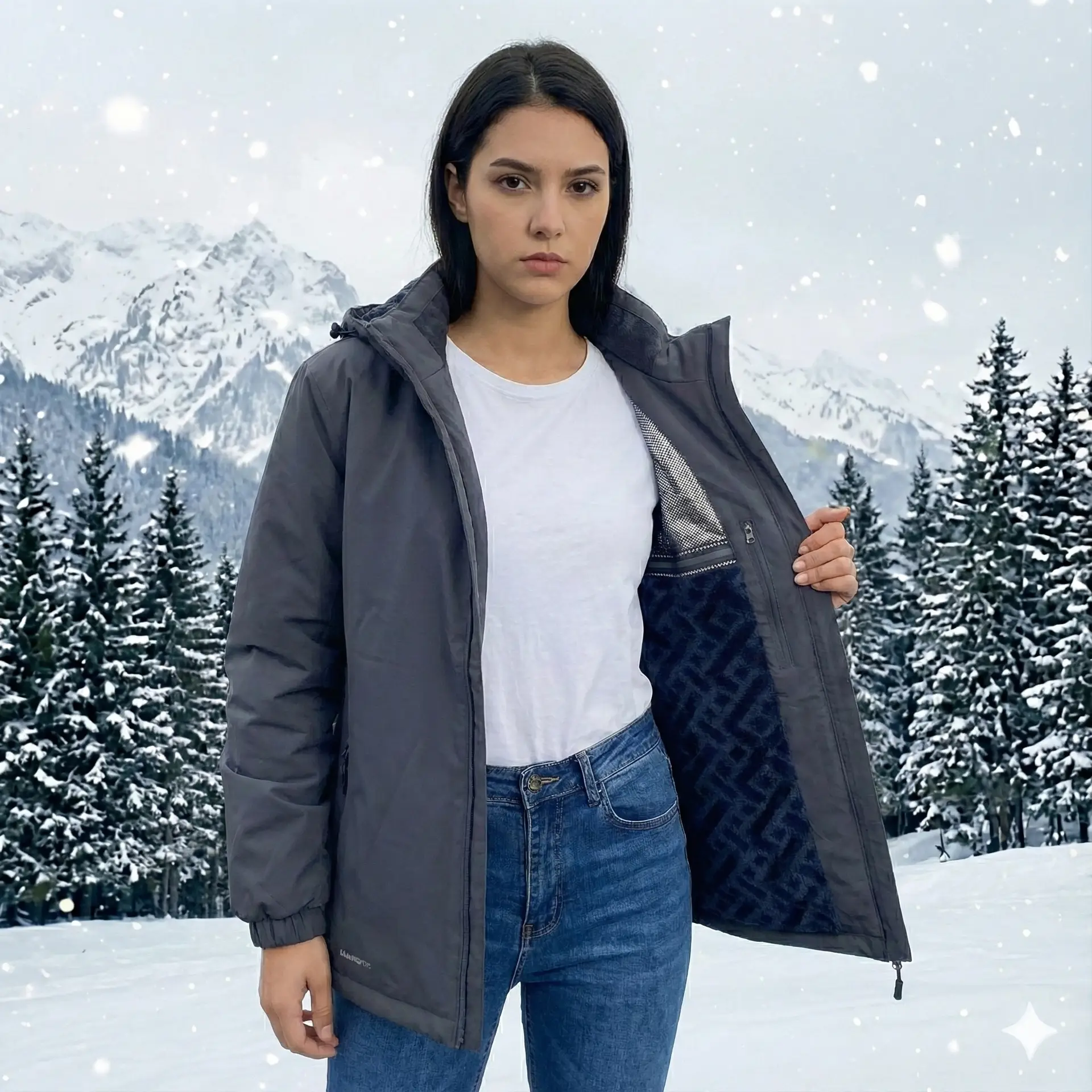 CHUMPA IMPERMEABLE DAMA CON FORRO INTERNO DE BORREGO